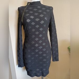 Unzip Me Black Mini Dress Fashion Nova Sz Large